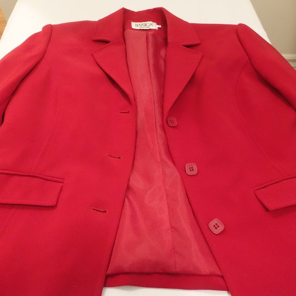 Jessica Petites Women's Red Blazer Size 10 - Picture 3 of 5